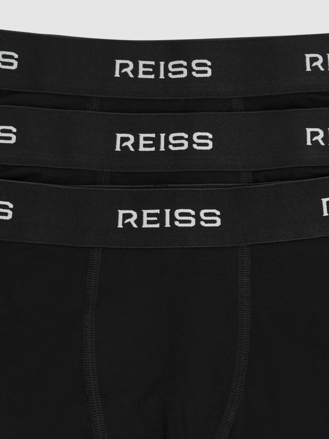 Reiss | 9-13 yrs Stretch-Cotton Logo-Waistband Boxer Shorts 3 Pack in Black