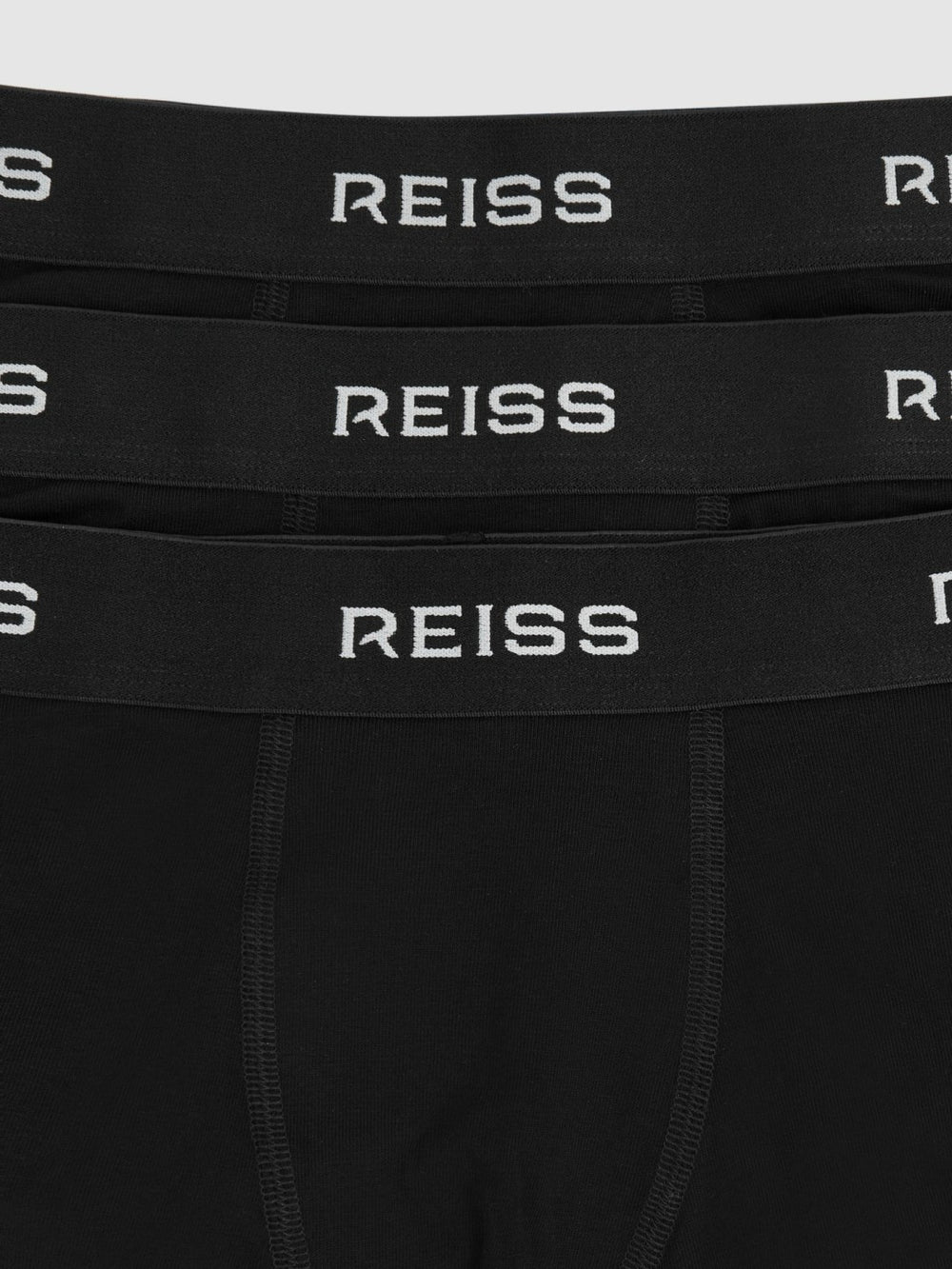 Reiss | 9-13 yrs Stretch-Cotton Logo-Waistband Boxer Shorts 3 Pack in Black