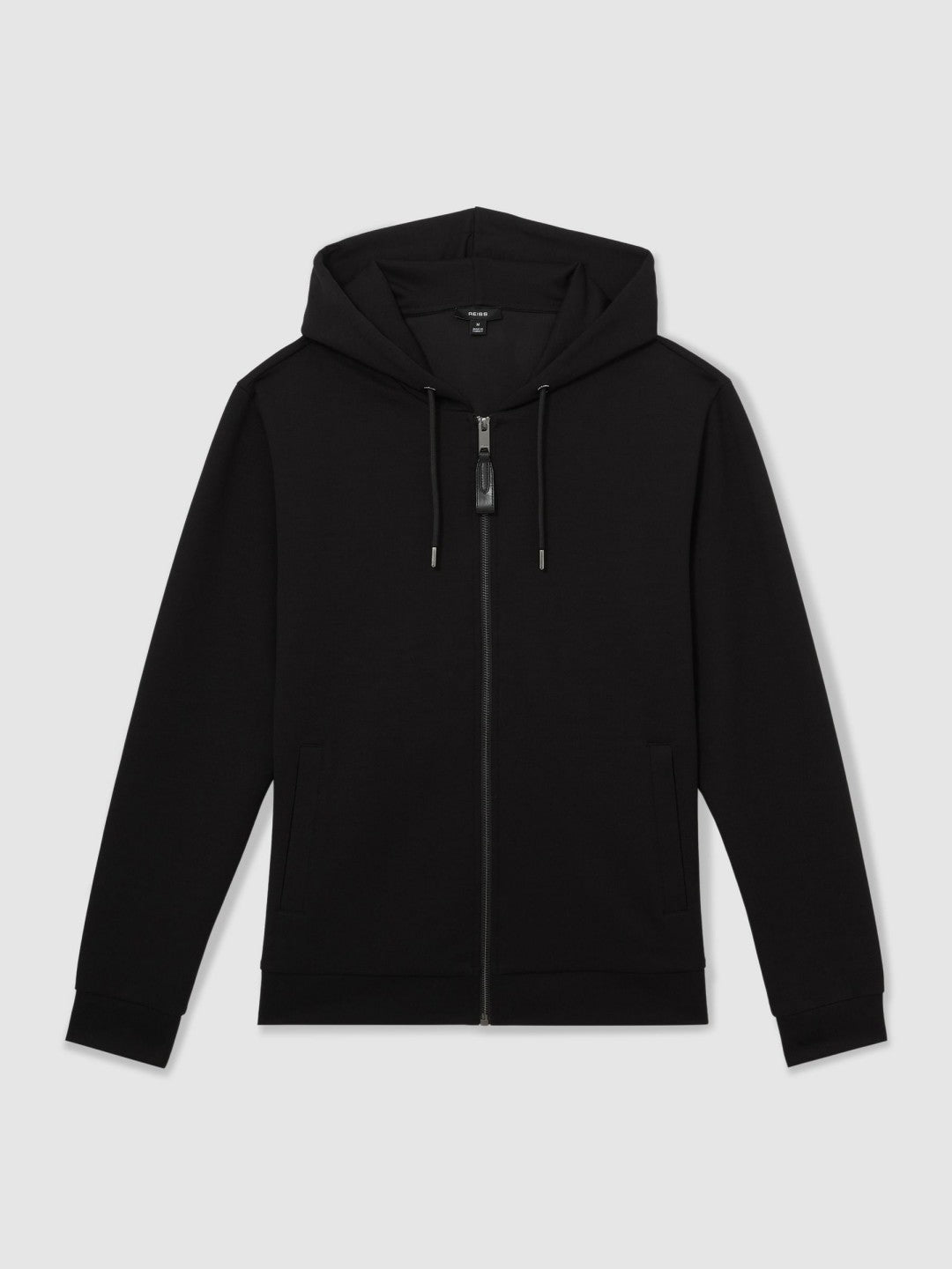 Reiss | Interlock Zip-Through Hoodie in Black