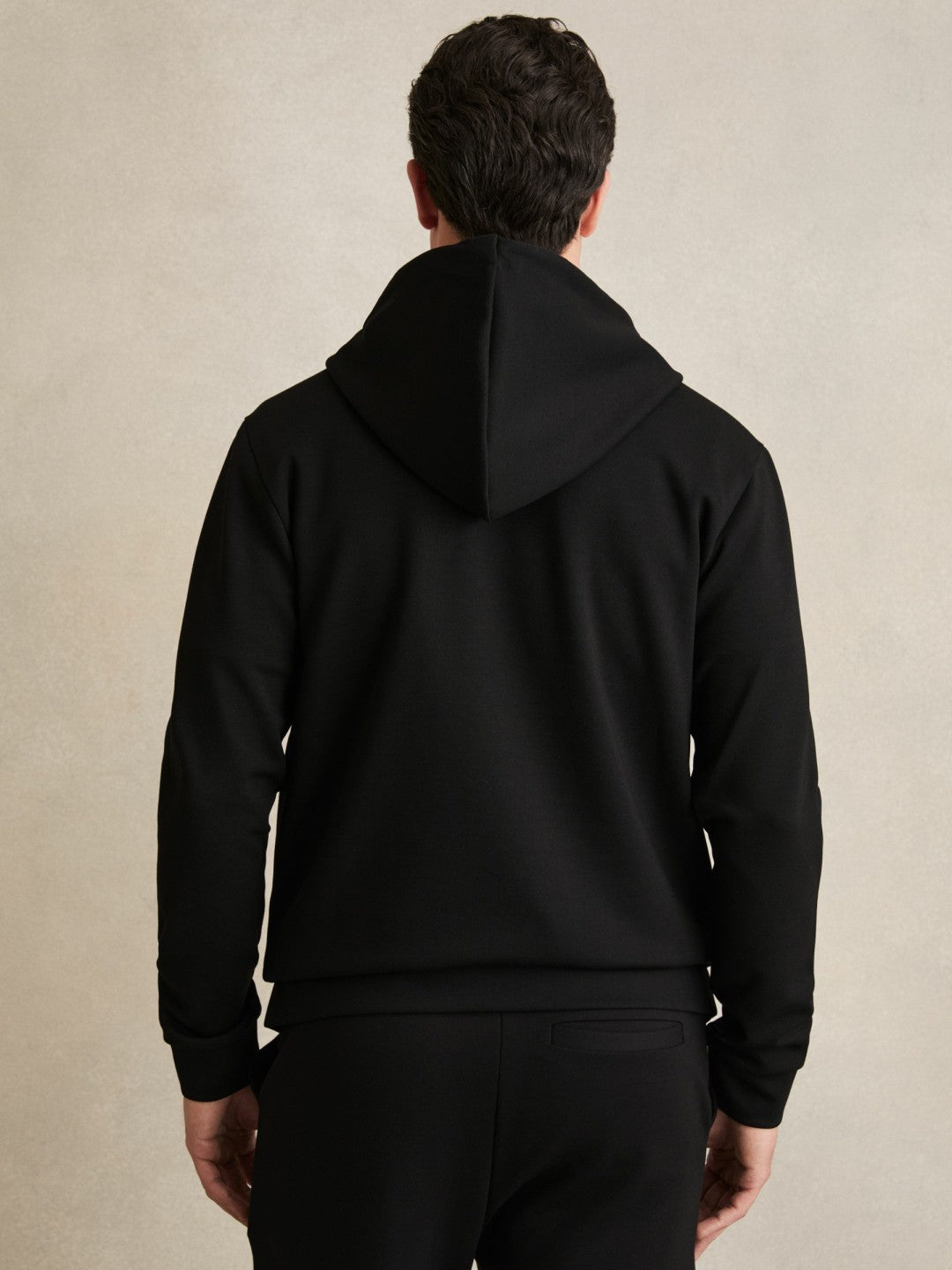 Reiss | Interlock Zip-Through Hoodie in Black
