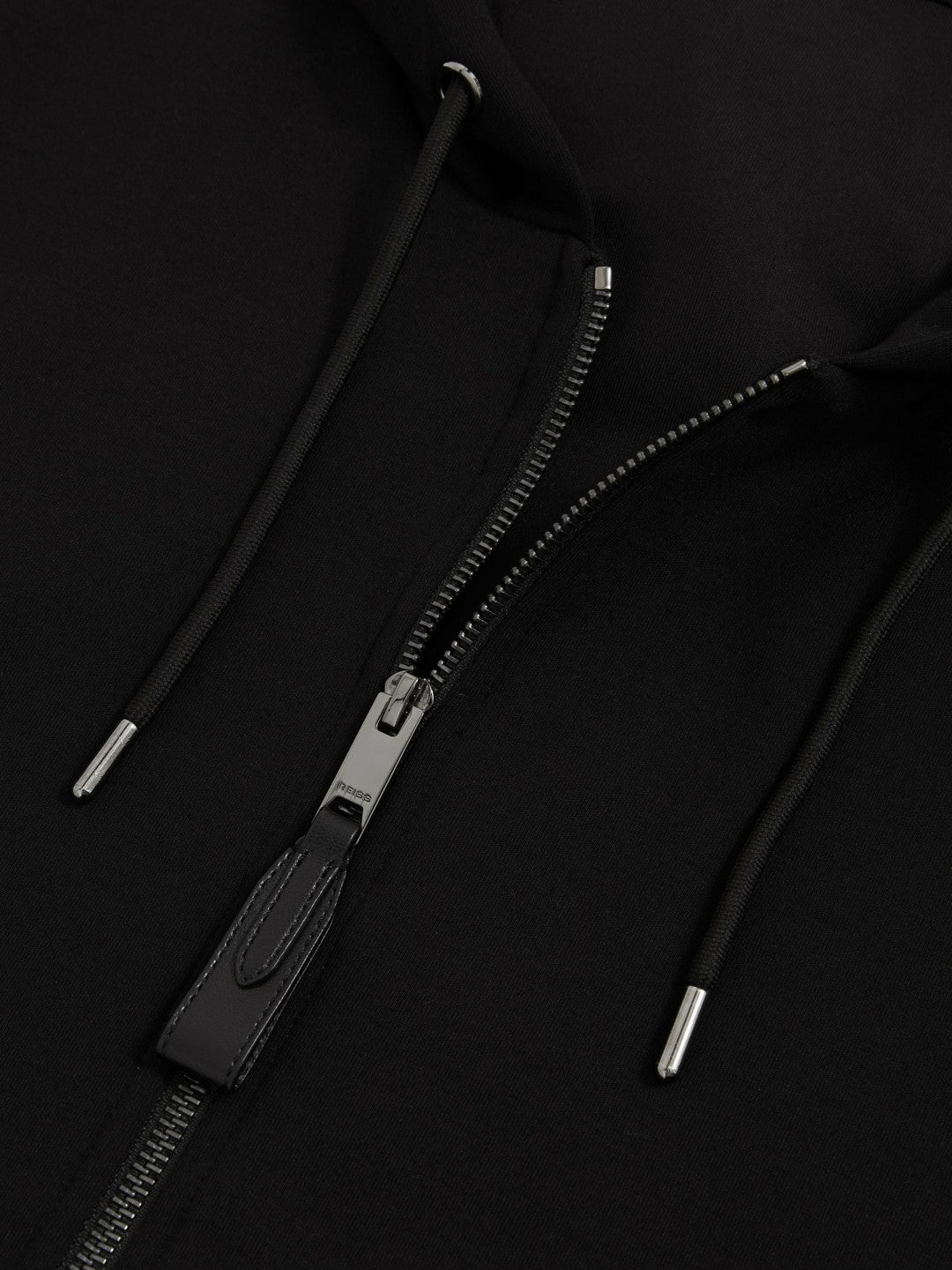 Reiss | Interlock Zip-Through Hoodie in Black