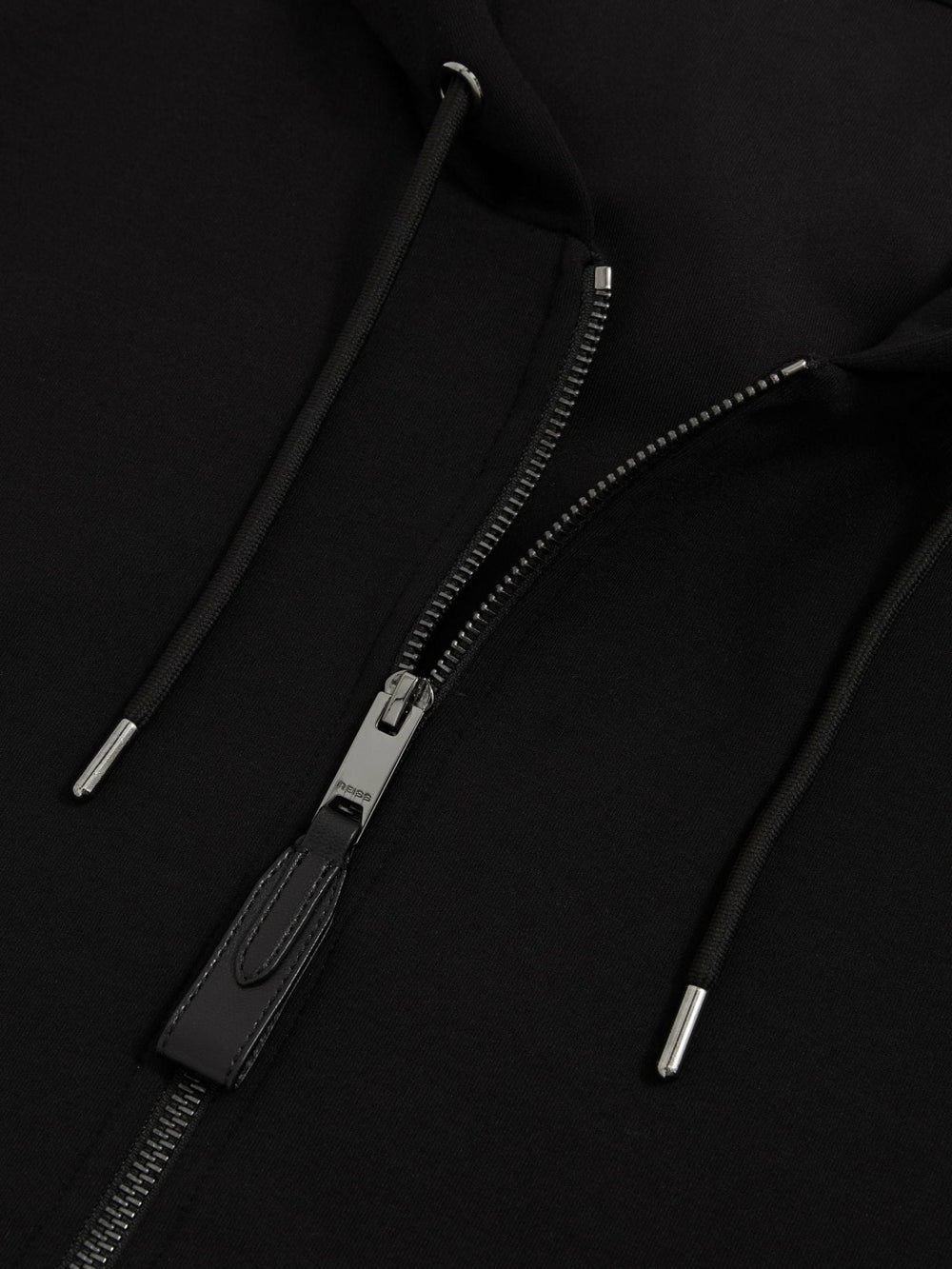 Reiss | Interlock Zip-Through Hoodie in Black