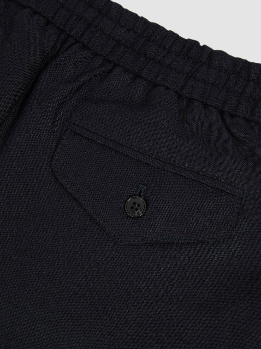 Reiss | Linen Drawstring Relaxed-Fit Trousers in Navy