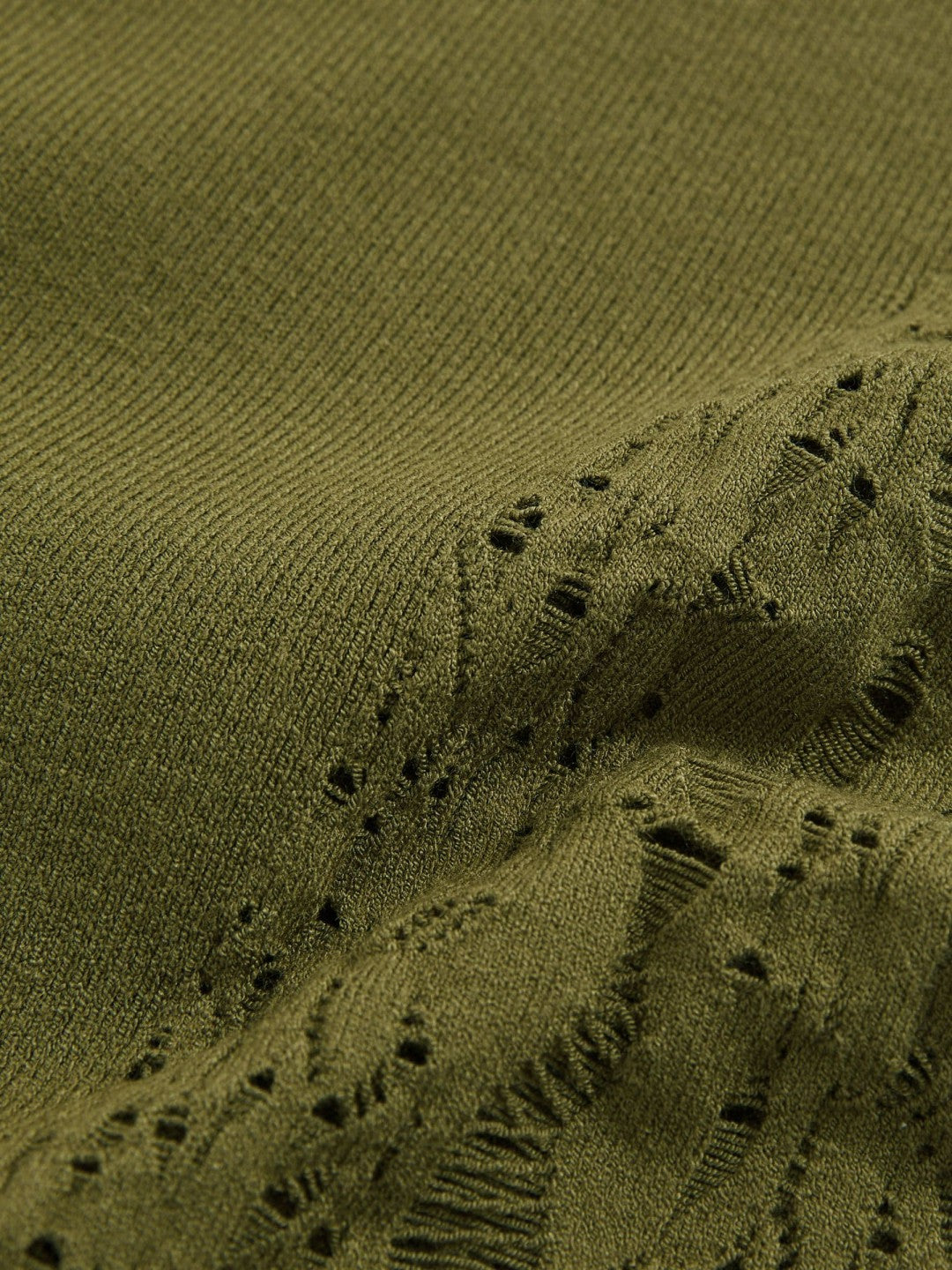 Reiss | Lace-Knit Detail One-Shoulder Bodysuit in Green