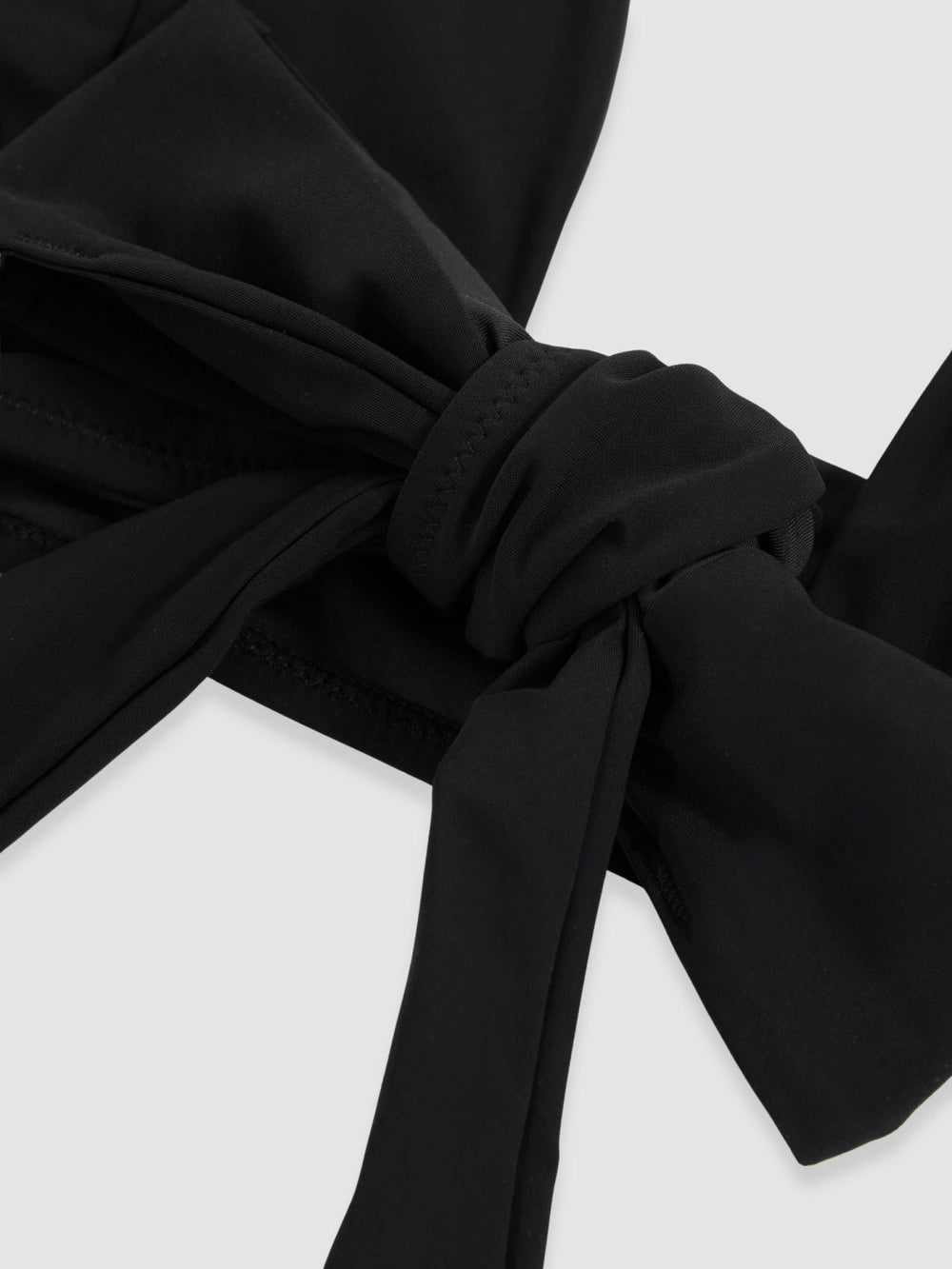 Reiss | Plunge Tie Halterneck Bikini Top in Black