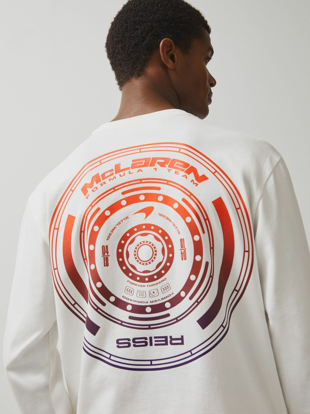 Reiss | Unisex Fit McLaren F1 Team Tyre-Print T-Shirt in White