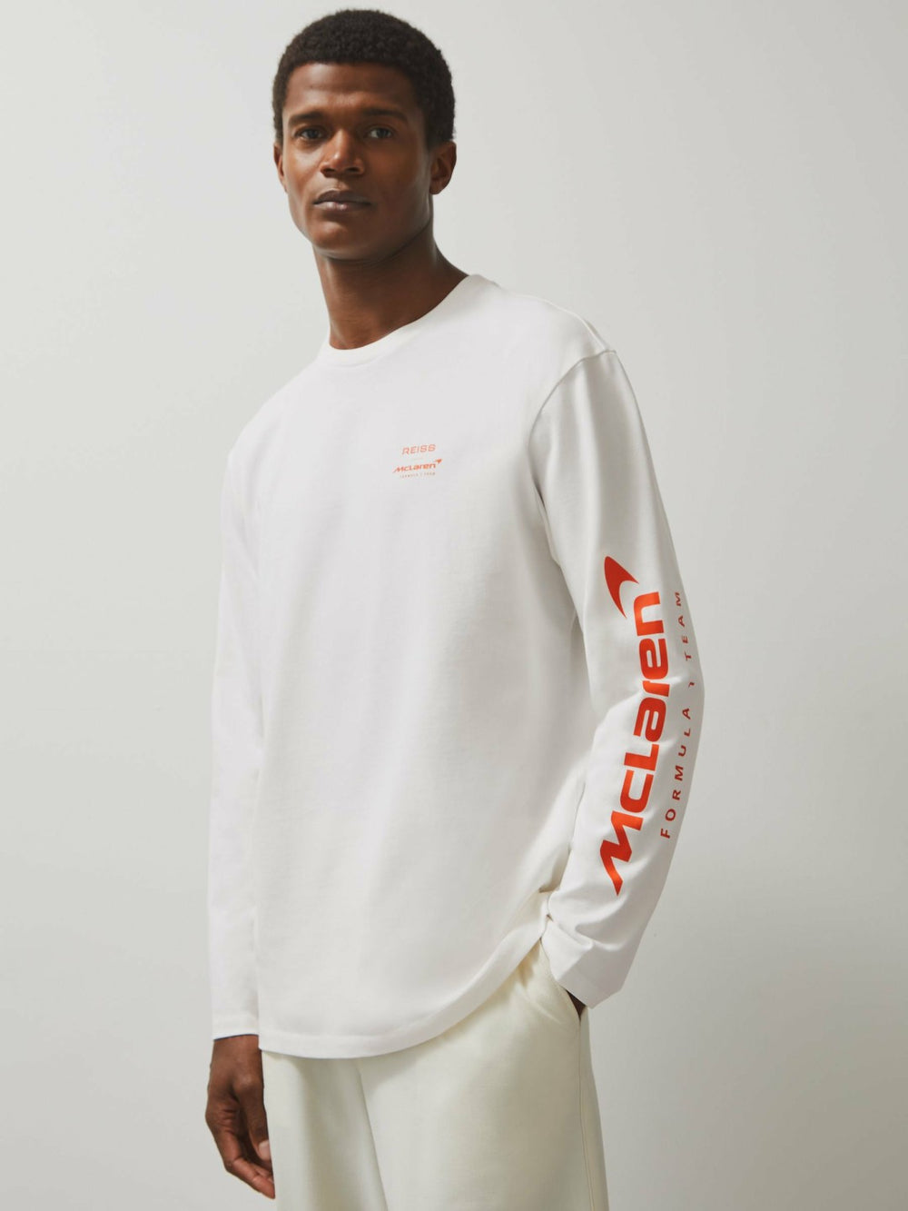 Reiss | Unisex Fit McLaren F1 Team Tyre-Print T-Shirt in White