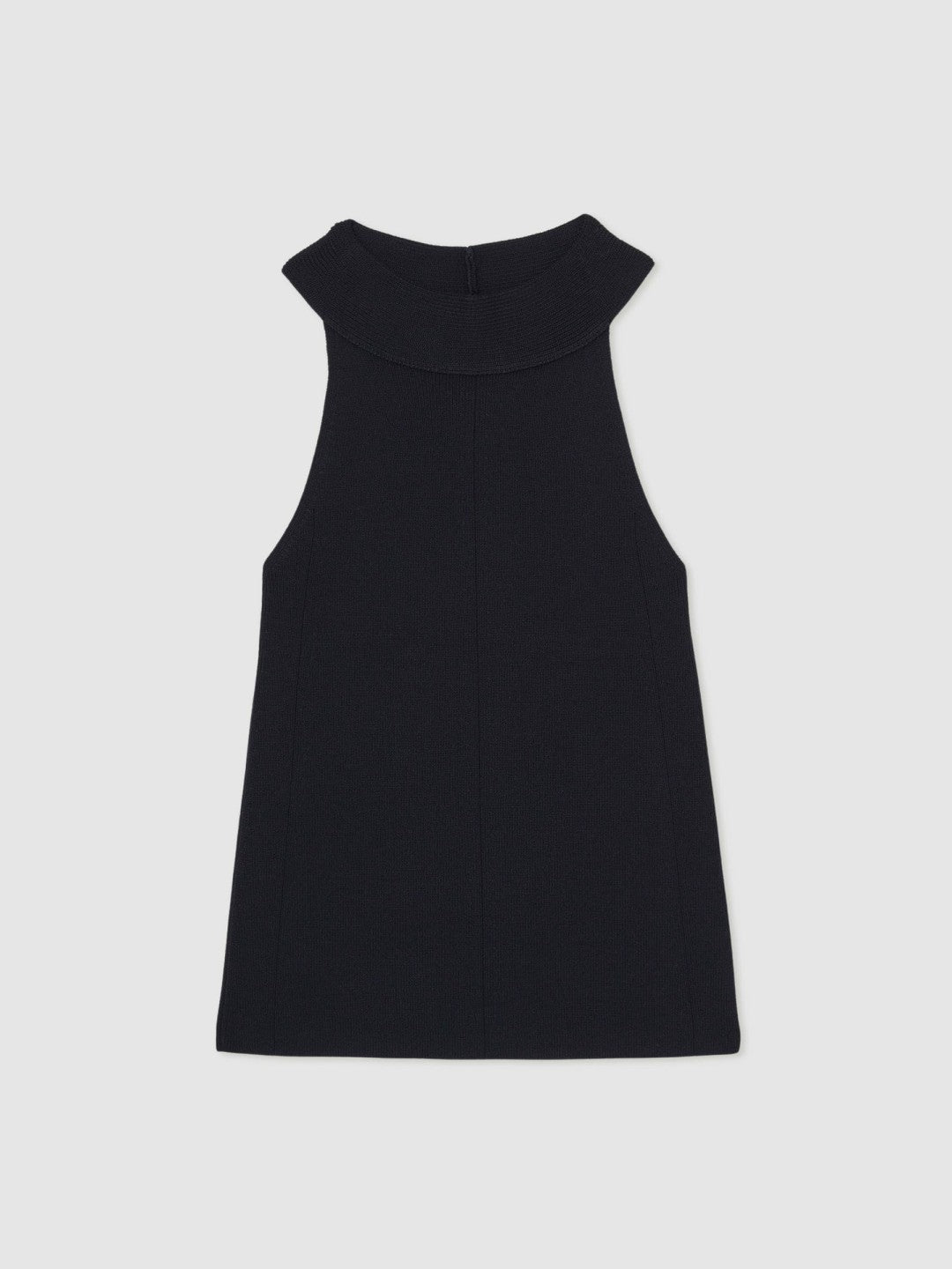 Reiss | Rib Knit High Neck Vest in Navy
