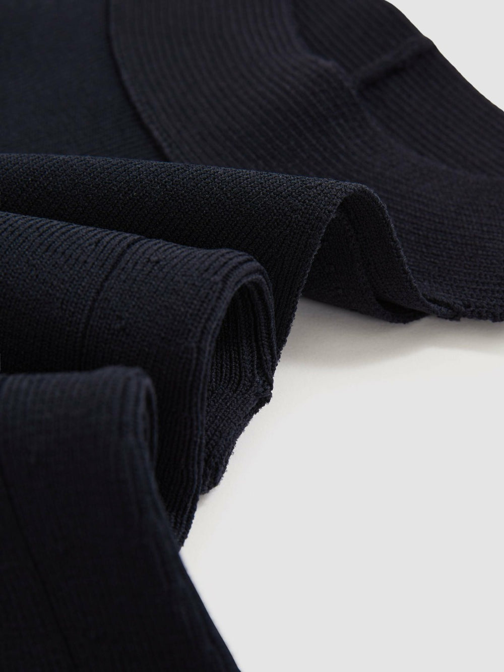 Reiss | Rib Knit High Neck Vest in Navy
