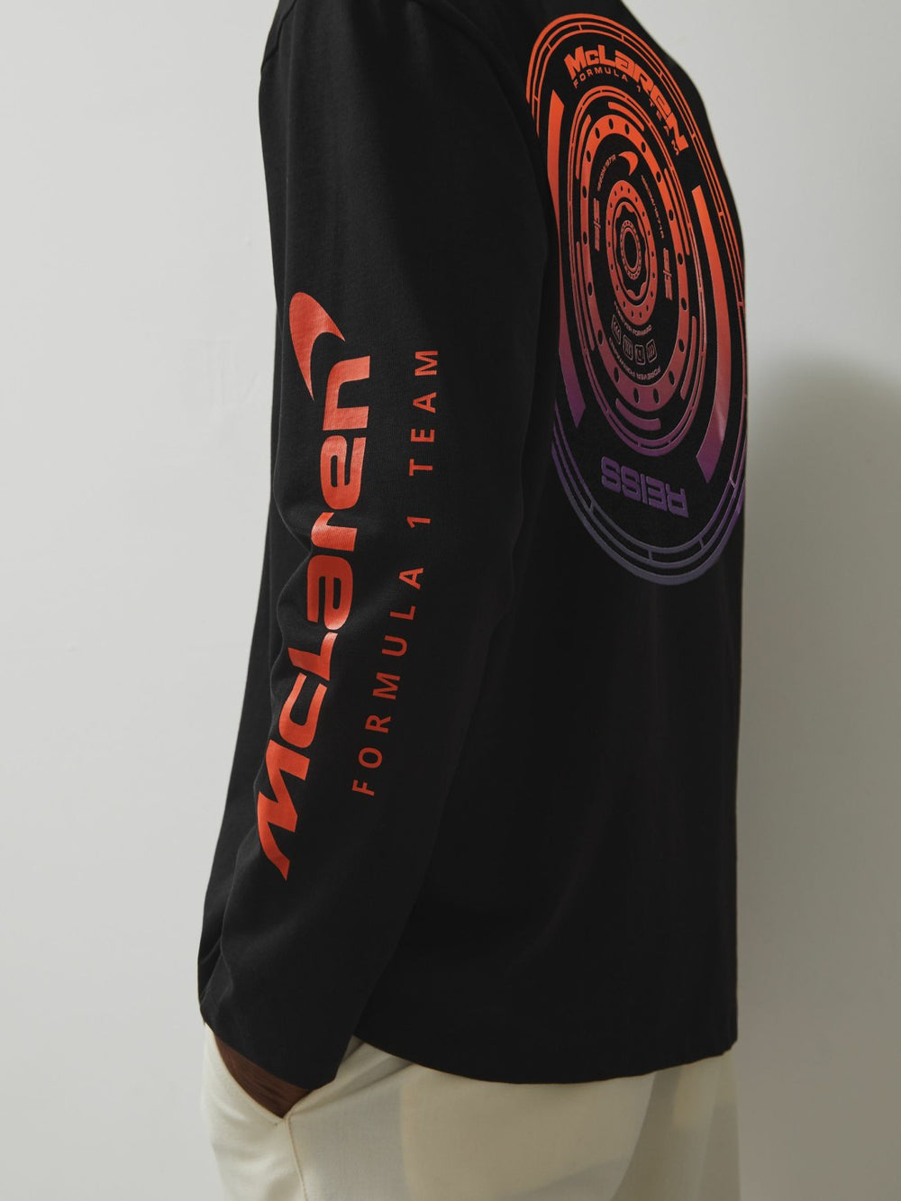 Reiss | Unisex Fit McLaren F1 Team Tyre-Print T-Shirt in Black