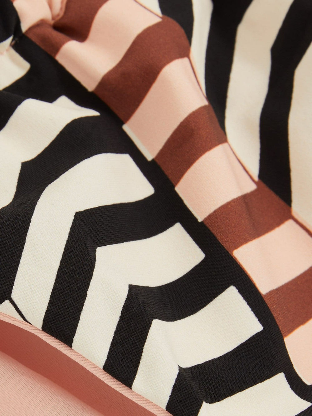 Reiss | Chevron Stripe Bikini Bottoms in Black/Brown