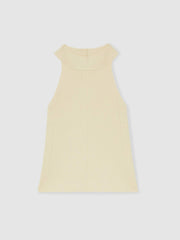 Reiss | Rib Knit High Neck Vest in Ivory
