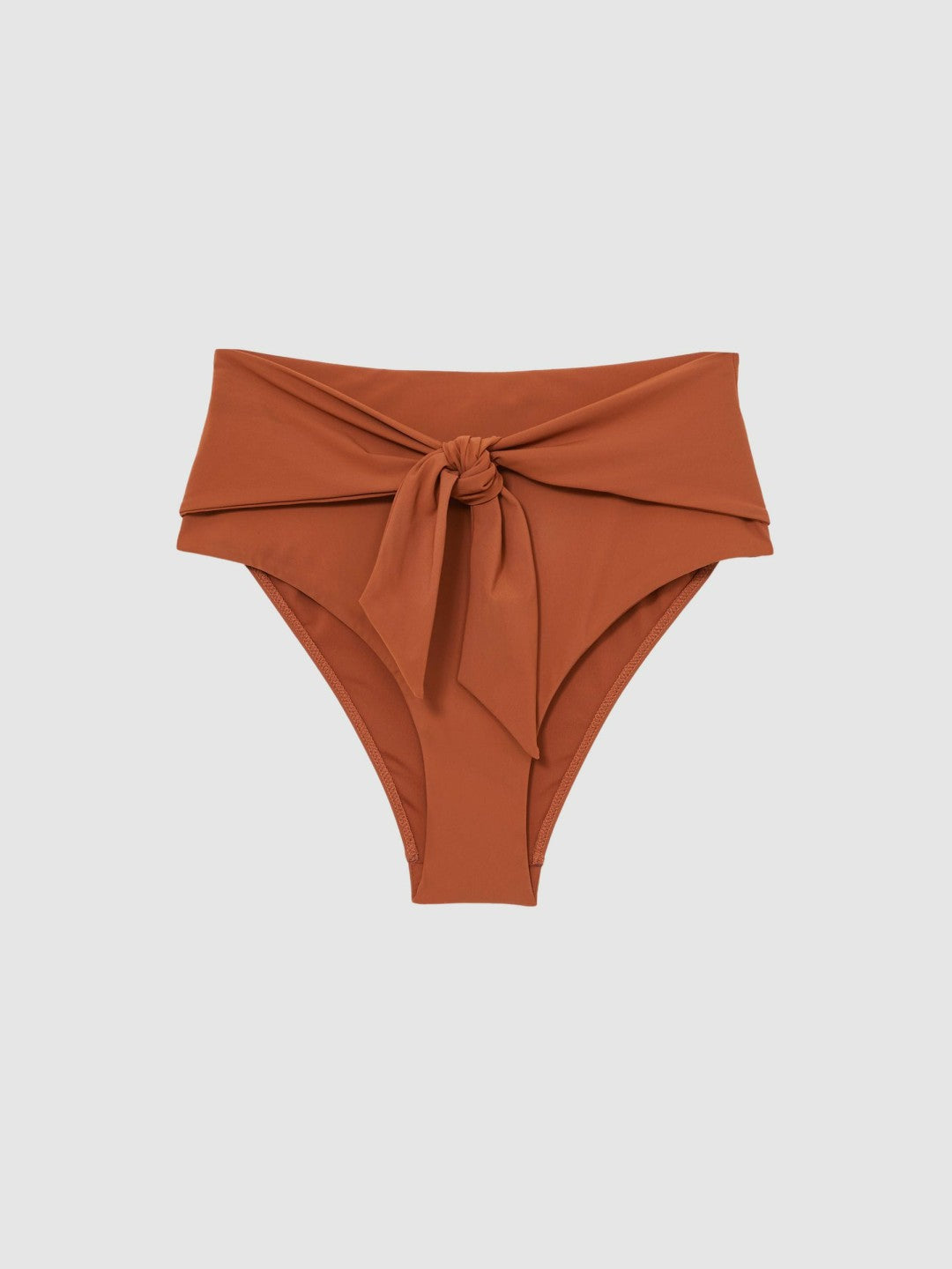 Reiss | High Waist Tie Front Bikini Bottoms in Brown