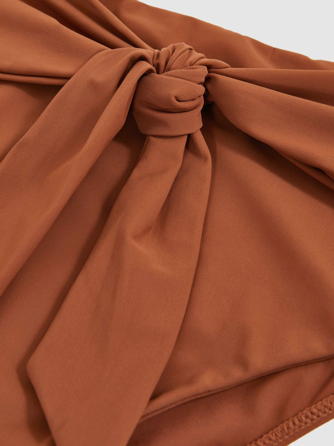 Reiss | High Waist Tie Front Bikini Bottoms in Brown