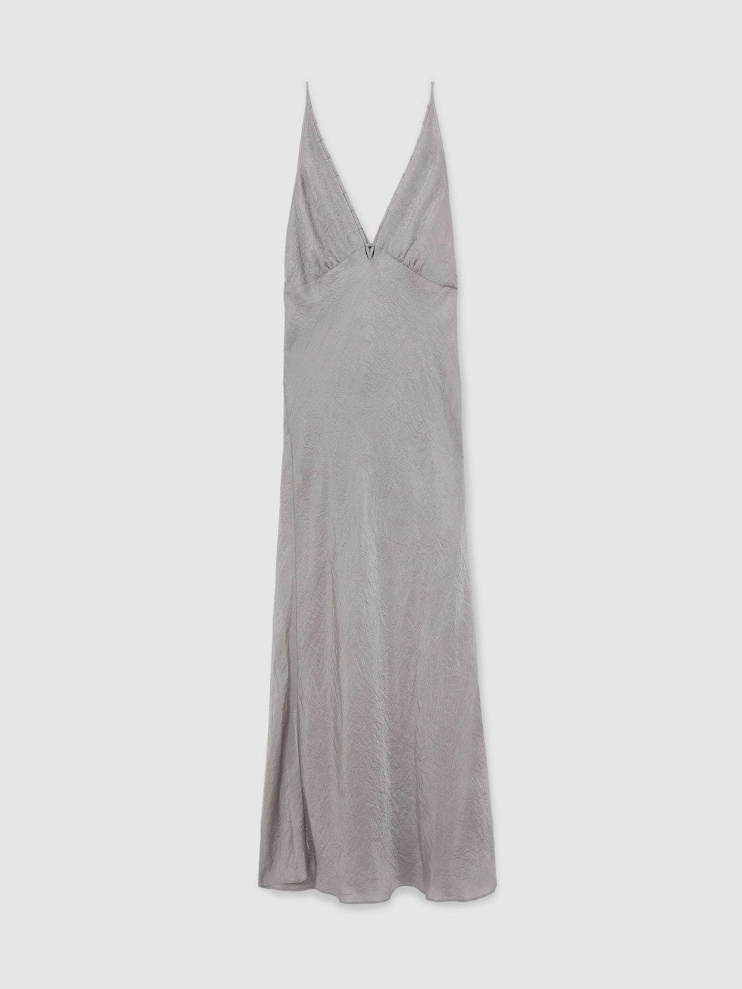 Reiss | Crushed Satin Tie Back Slip Dress in Grey