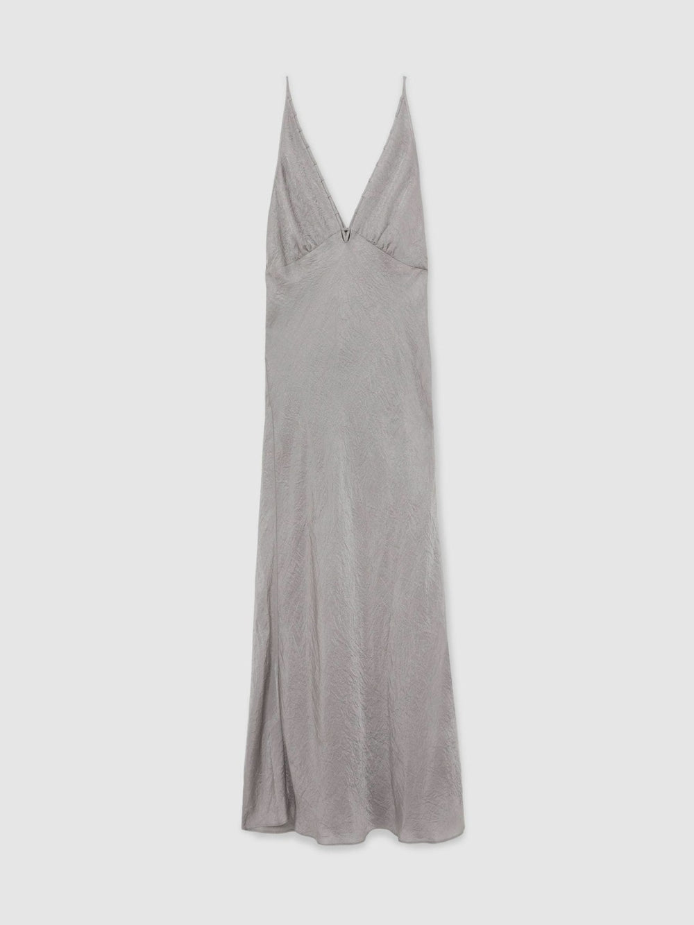 Reiss | Crushed Satin Tie Back Slip Dress in Grey