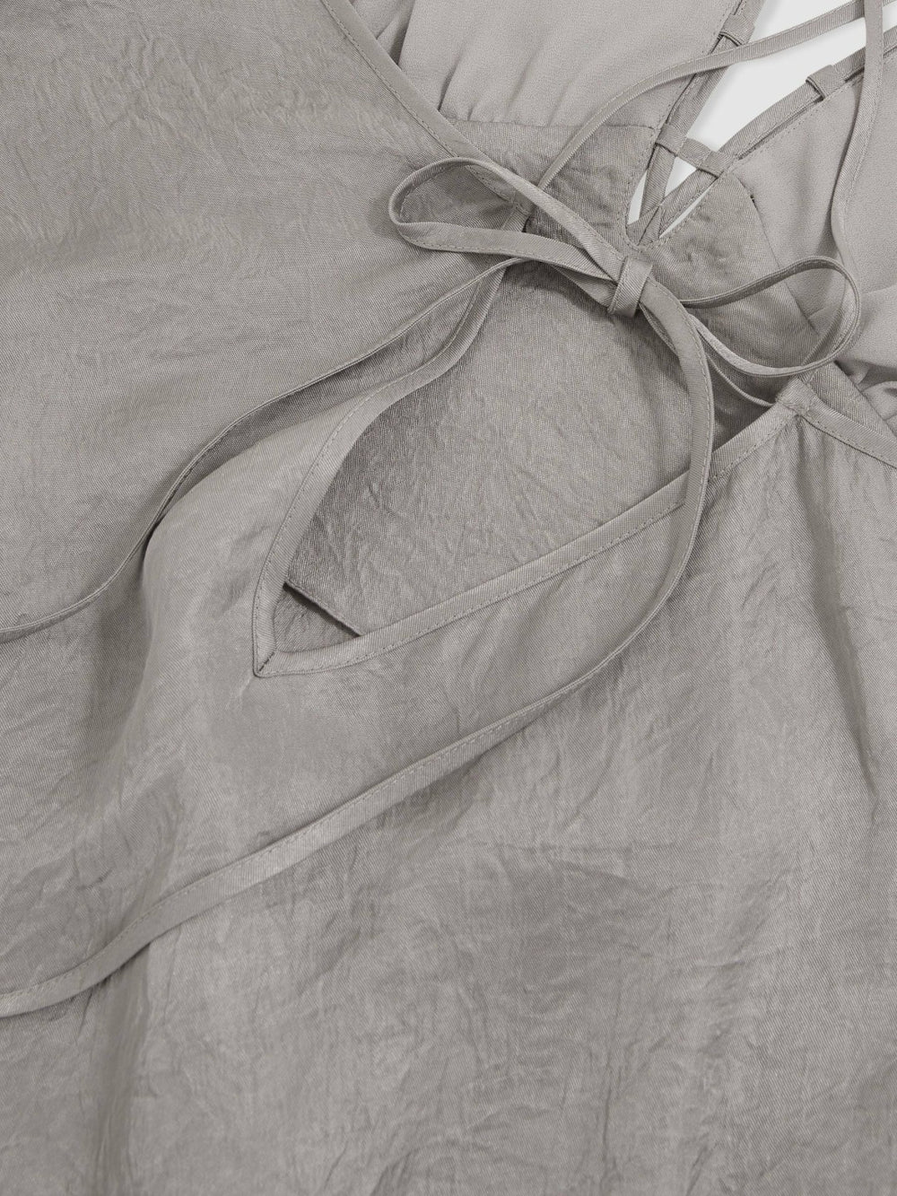 Reiss | Crushed Satin Tie Back Slip Dress in Grey