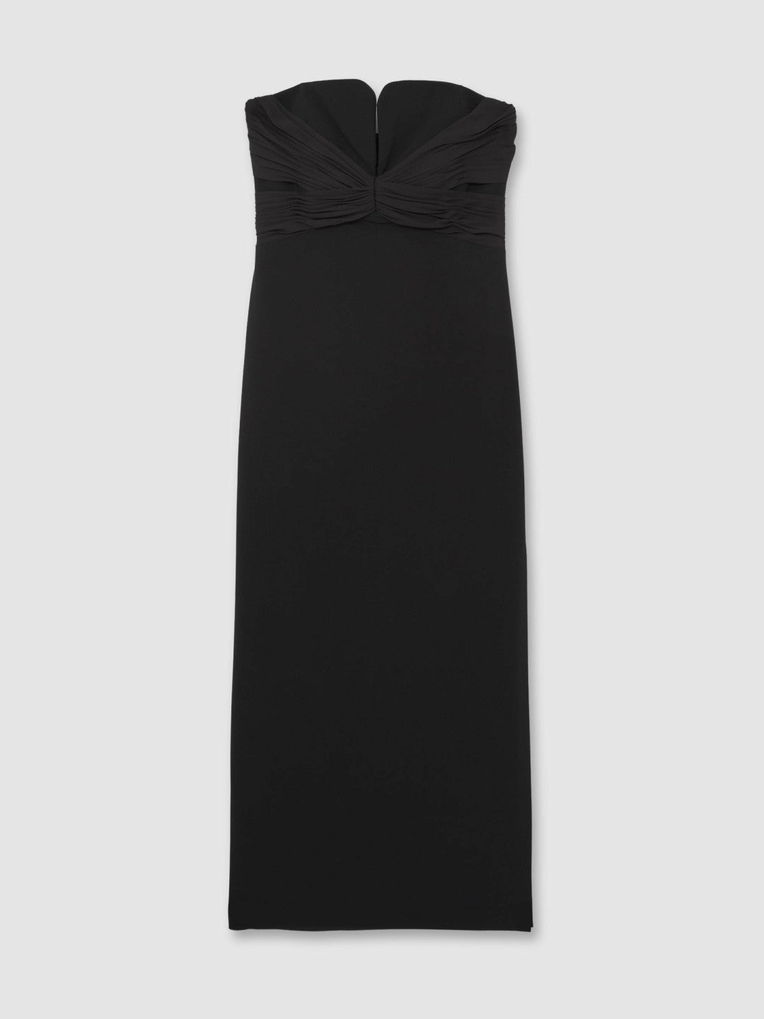 Reiss | Halston Strapless Crepe Midi Dress in Black