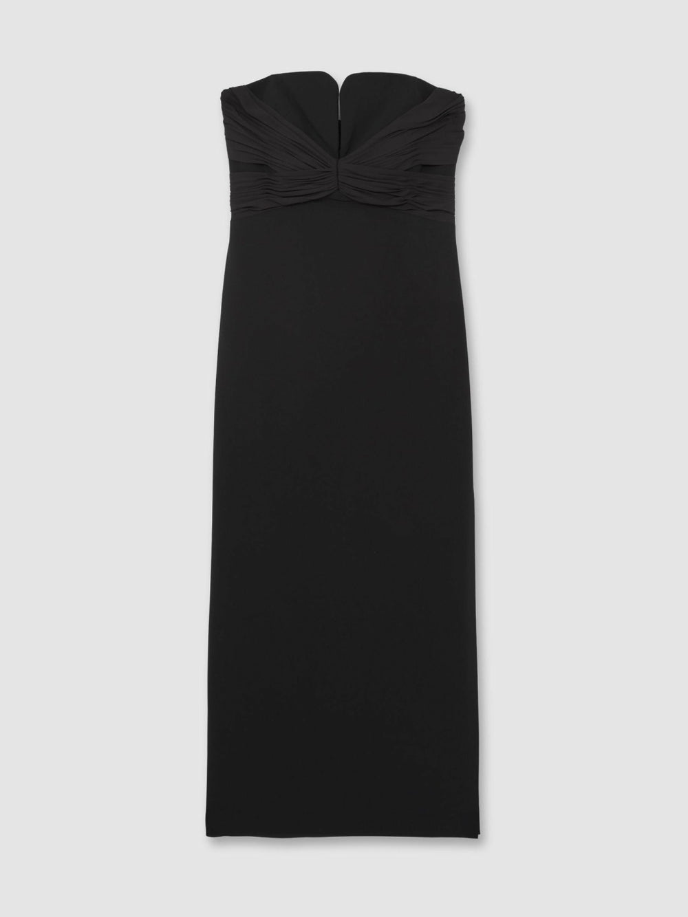Reiss | Halston Strapless Crepe Midi Dress in Black
