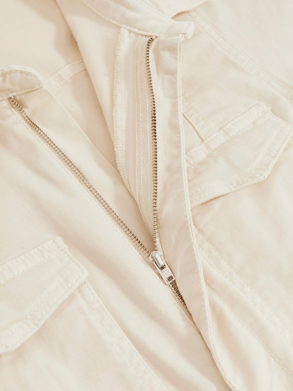 Reiss | Good American Cotton Twill Jumpsuit with Stretch in Ecru