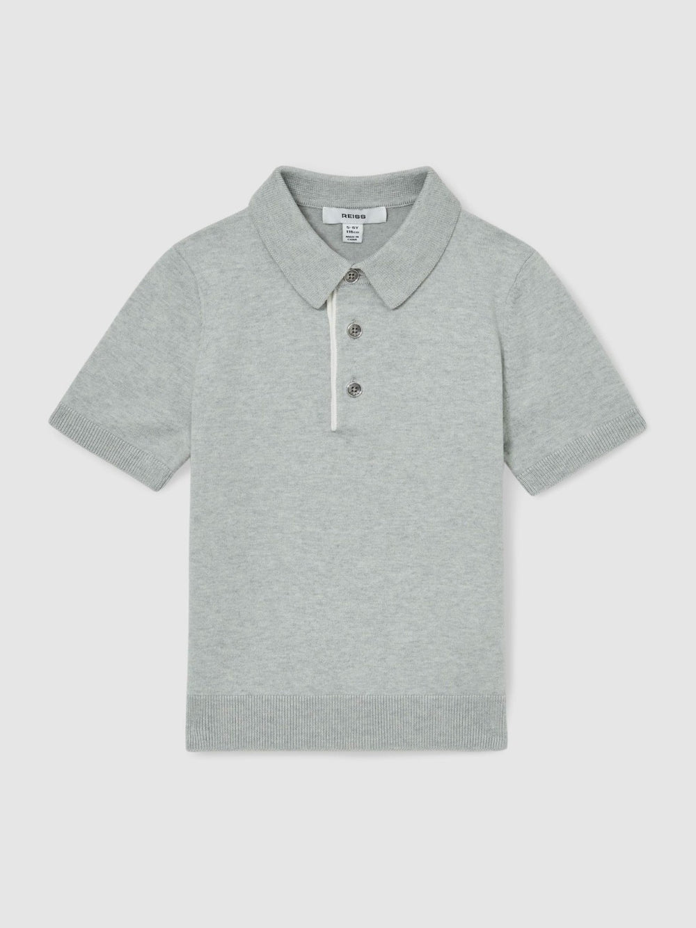 Reiss | 3-9 yrs Contrast Placket Polo Shirt With Cotton in Washed Sage