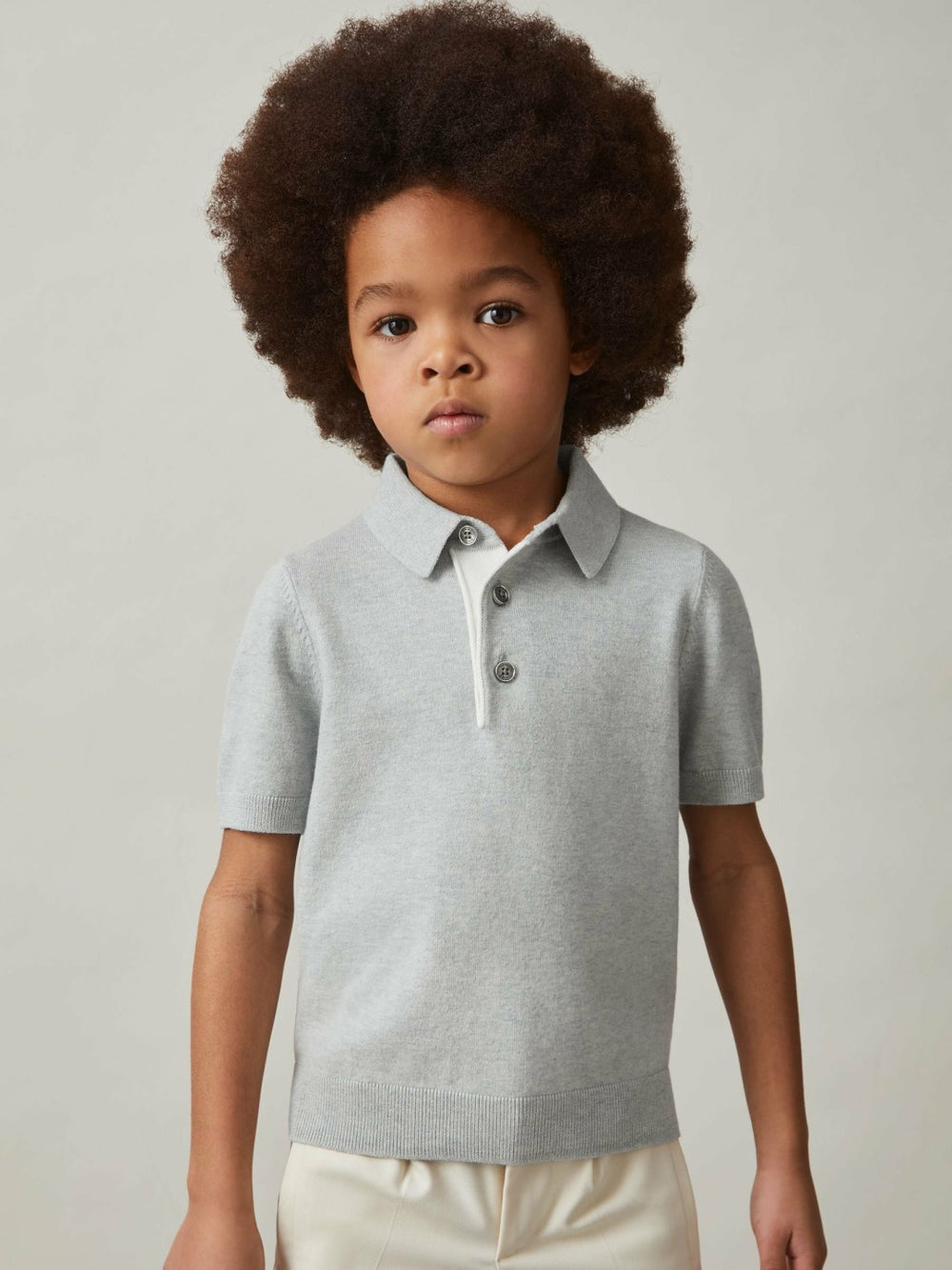 Reiss | 3-9 yrs Contrast Placket Polo Shirt With Cotton in Washed Sage