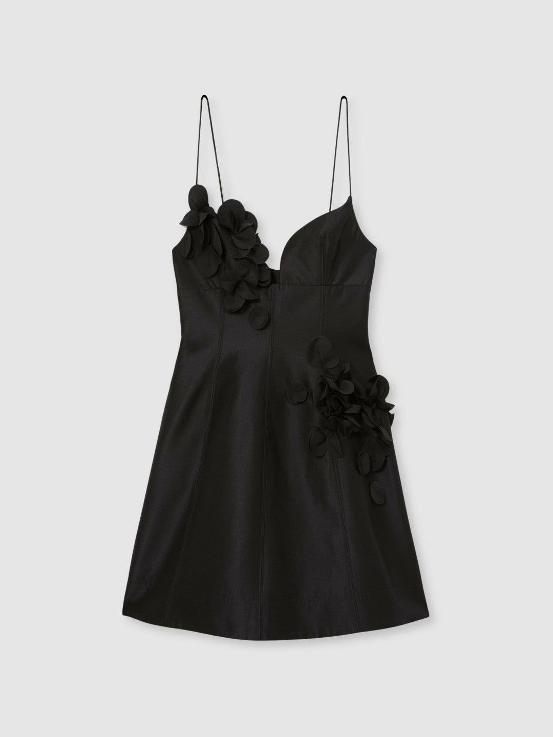 Reiss | Acler Petal Detail Fitted Mini Black Dress in Black