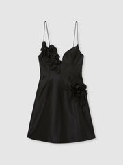 Reiss | Acler Petal Detail Fitted Mini Black Dress in Black