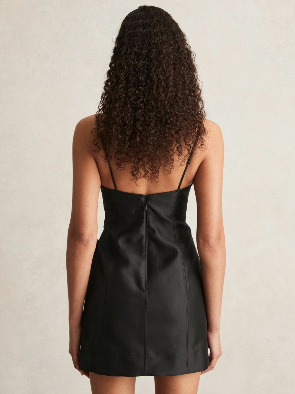 Reiss | Acler Petal Detail Fitted Mini Black Dress in Black