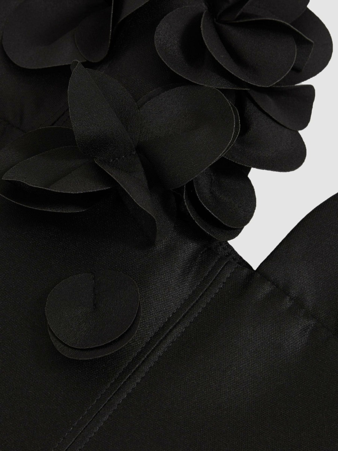 Reiss | Acler Petal Detail Fitted Mini Black Dress in Black