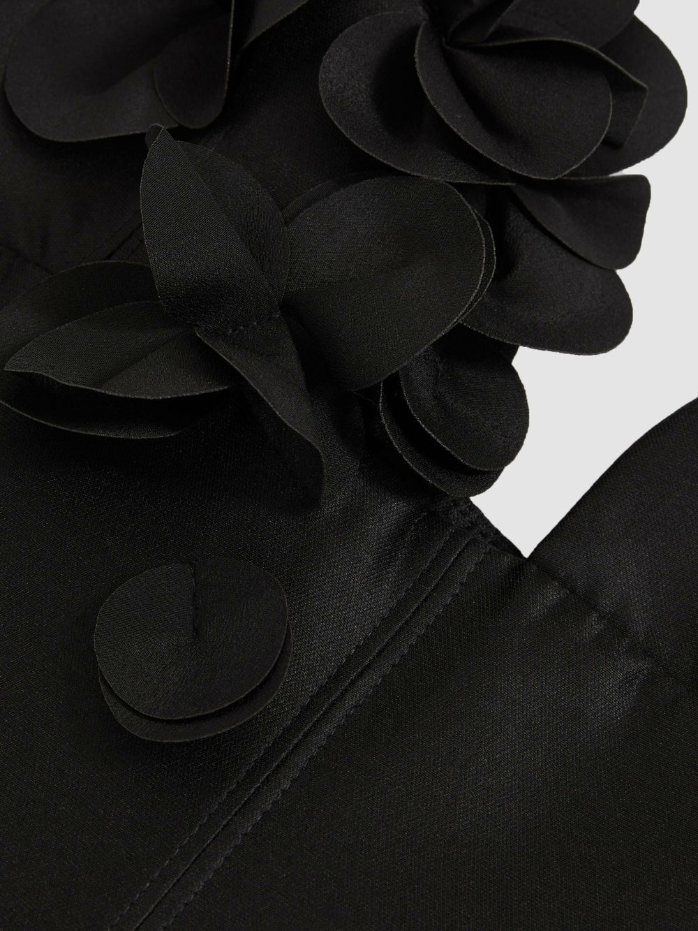 Reiss | Acler Petal Detail Fitted Mini Black Dress in Black