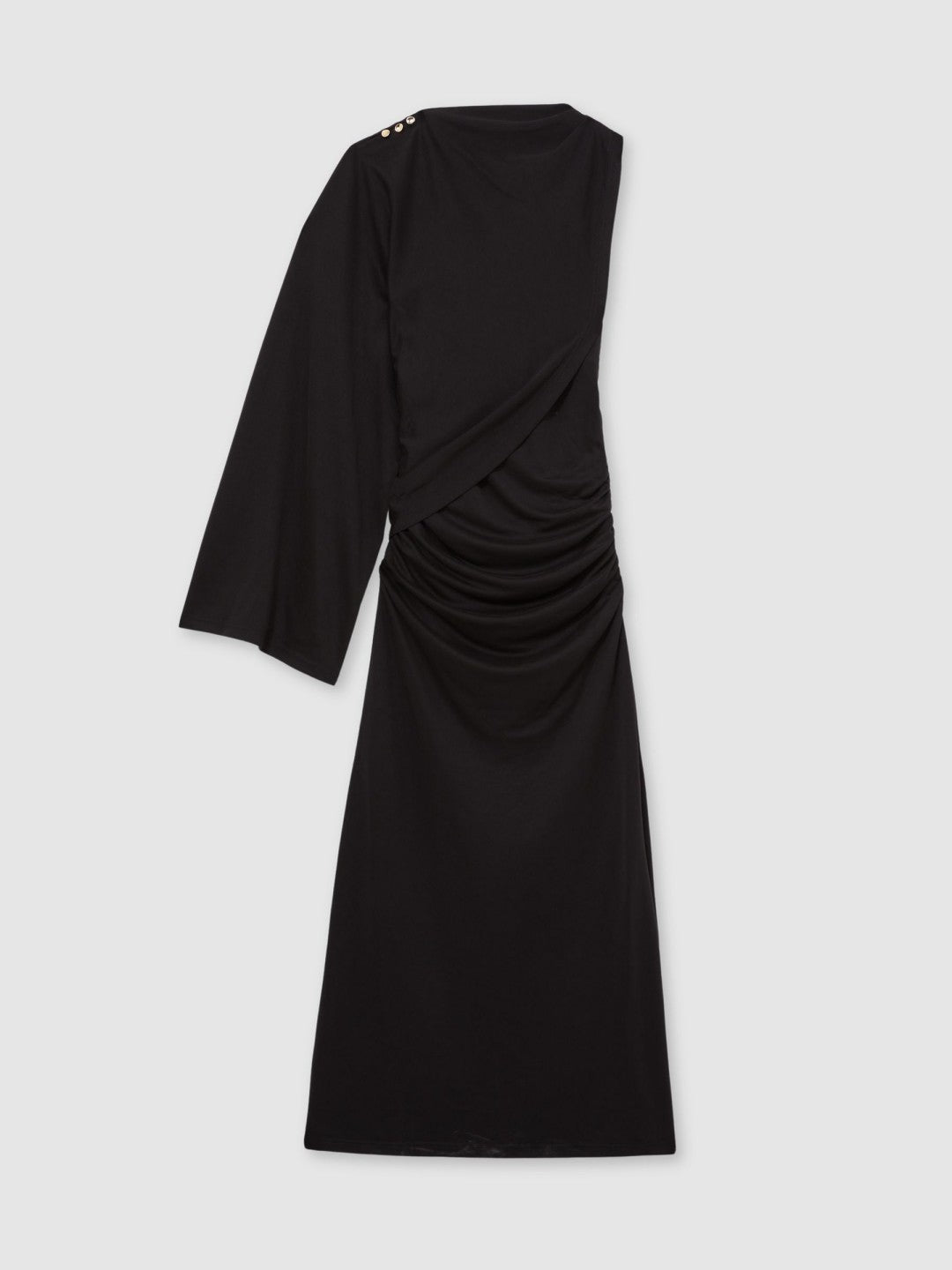 Reiss | Acler Jersey Draped Midi Dress in Black