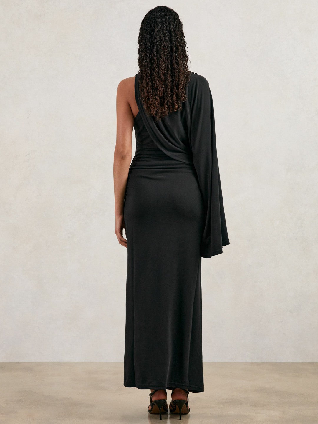 Reiss | Acler Jersey Draped Midi Dress in Black