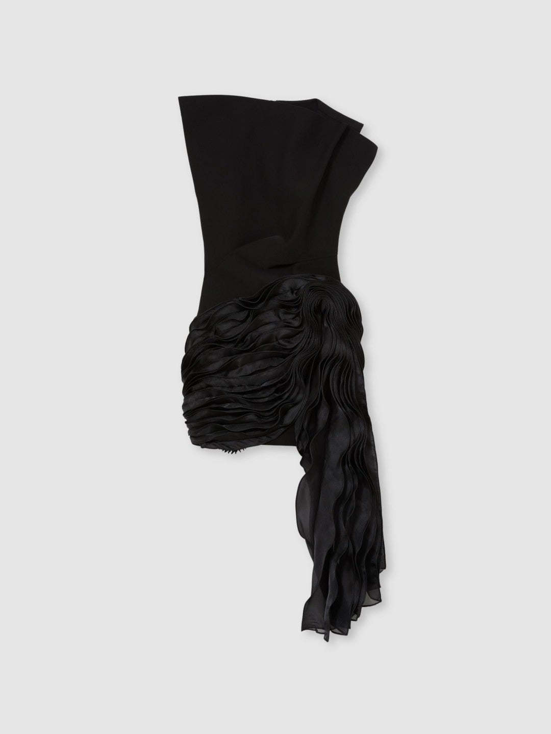 Reiss | Acler Layered Ruffle Mini Black Dress in Black