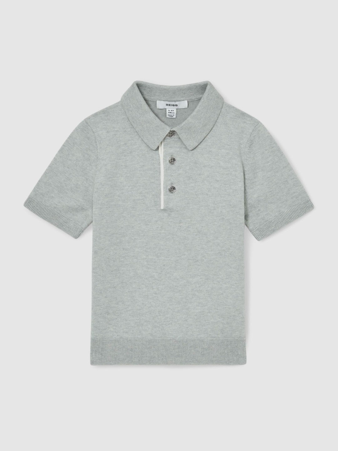 Reiss | 9-13 yrs Contrast Placket Polo Shirt With Cotton in Washed Sage