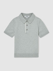 Reiss | 9-13 yrs Contrast Placket Polo Shirt With Cotton in Washed Sage