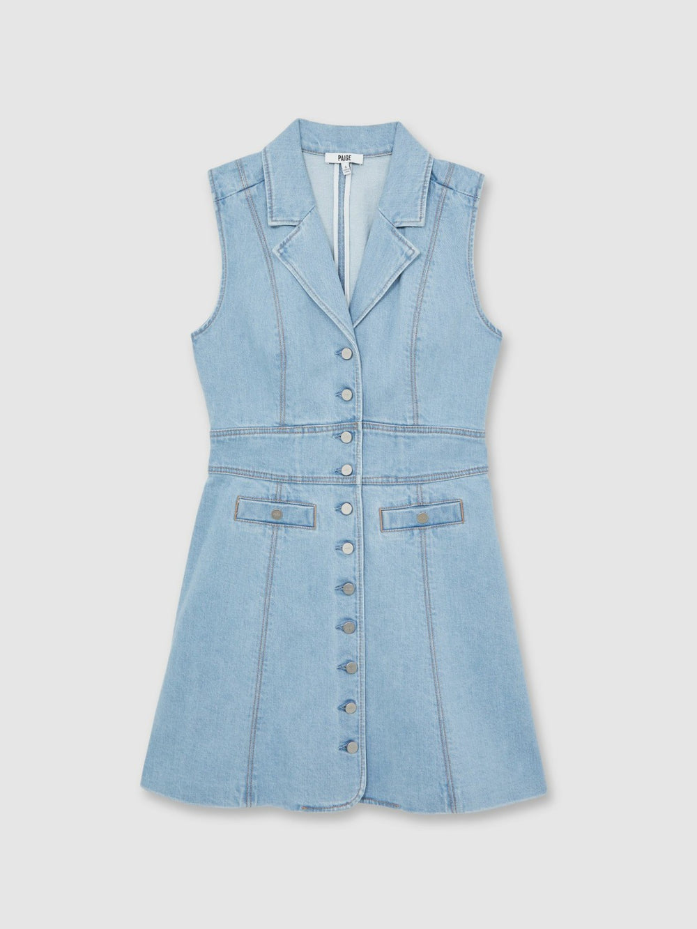 Reiss | Paige Denim Button-Through Mini Dress in Jocelyn Blue