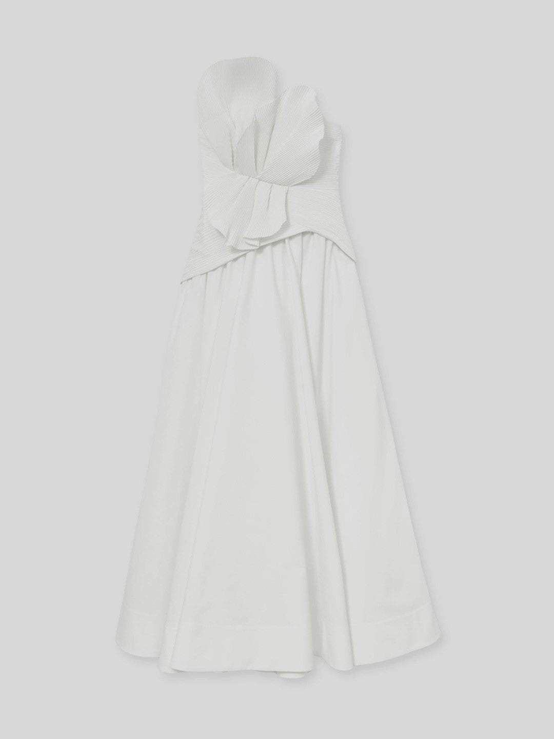 Reiss | Acler Ivory Plissé Fan Strapless Maxi Dress in Ivory