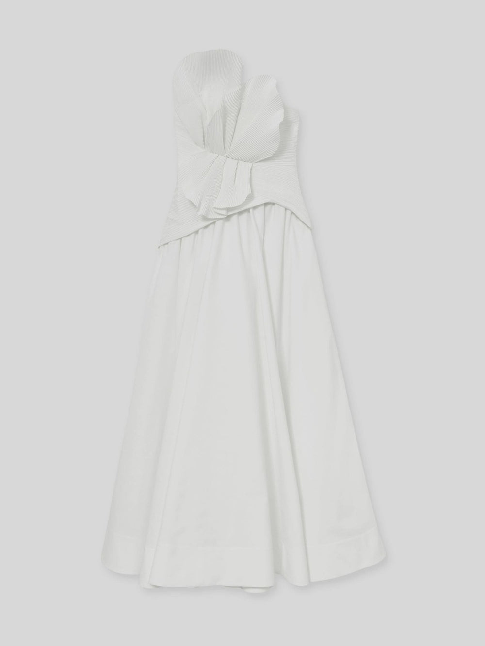 Reiss | Acler Ivory Plissé Fan Strapless Maxi Dress in Ivory