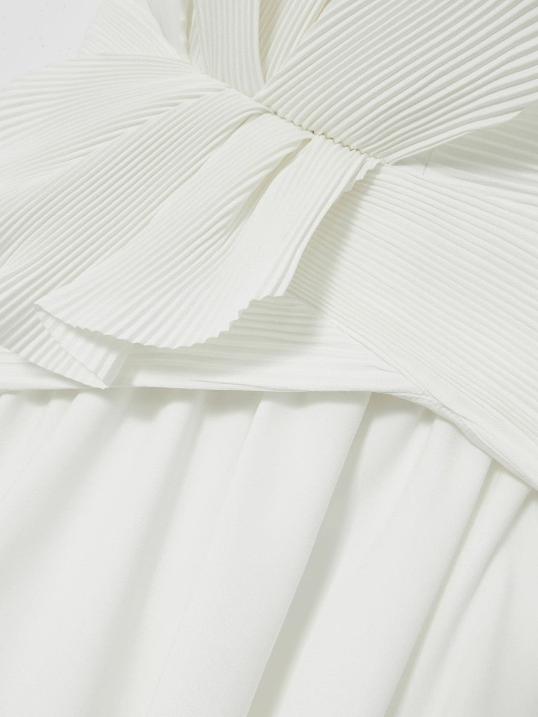 Reiss | Acler Ivory Plissé Fan Strapless Maxi Dress in Ivory