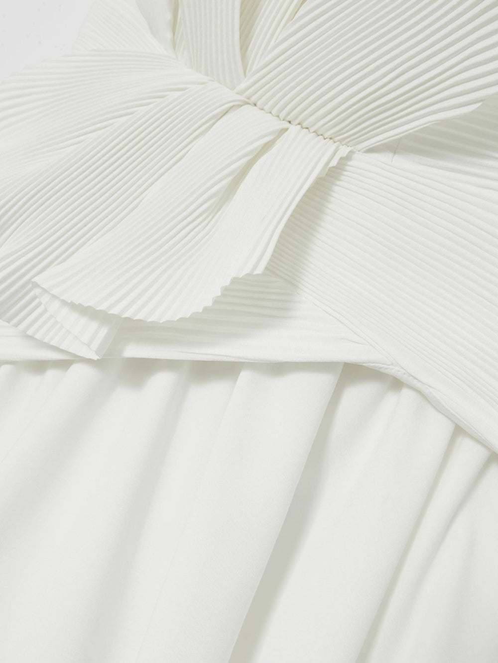 Reiss | Acler Ivory Plissé Fan Strapless Maxi Dress in Ivory