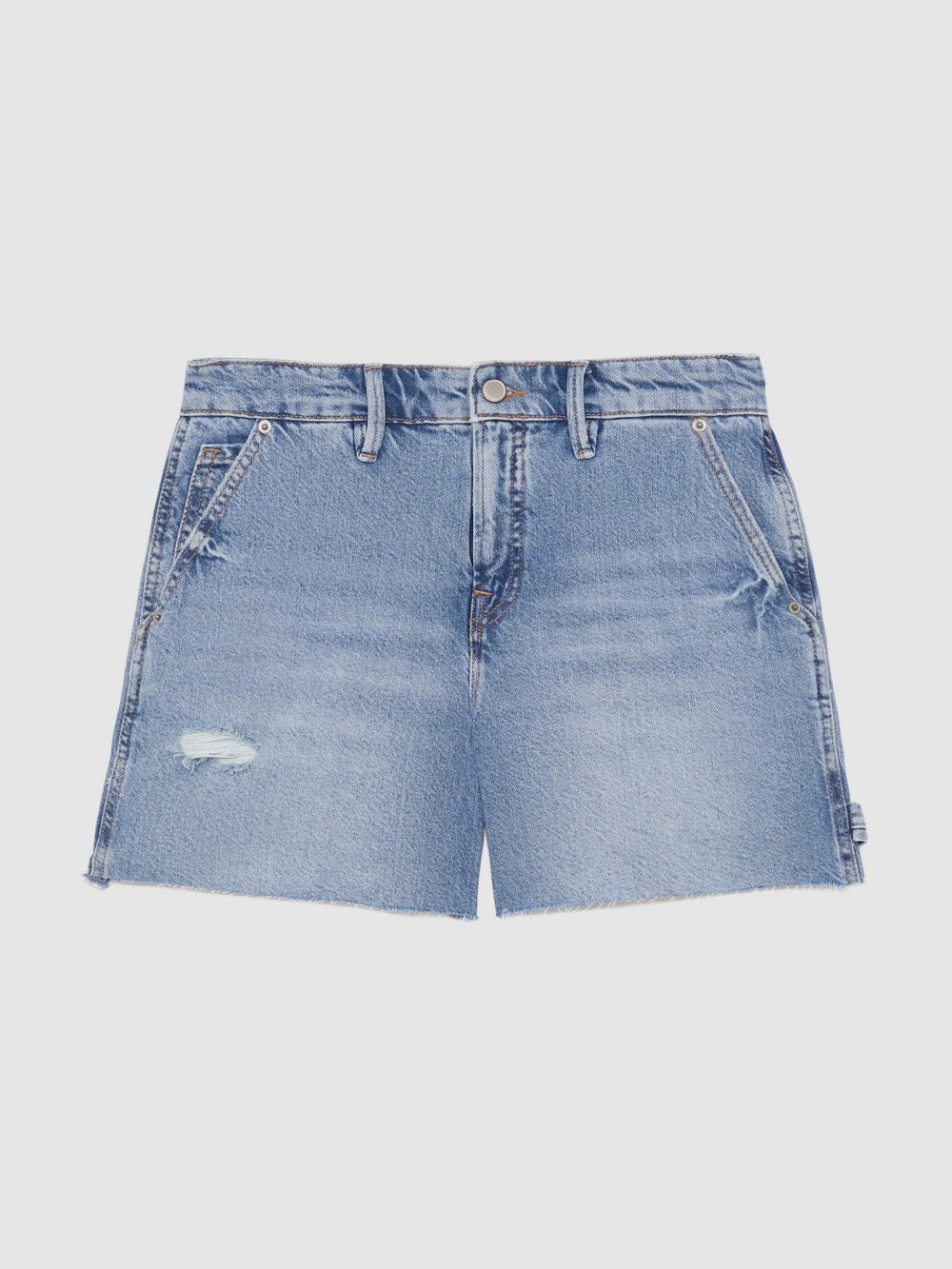 Reiss | 90S Long 100% Cotton Shorts in Indigo Blue