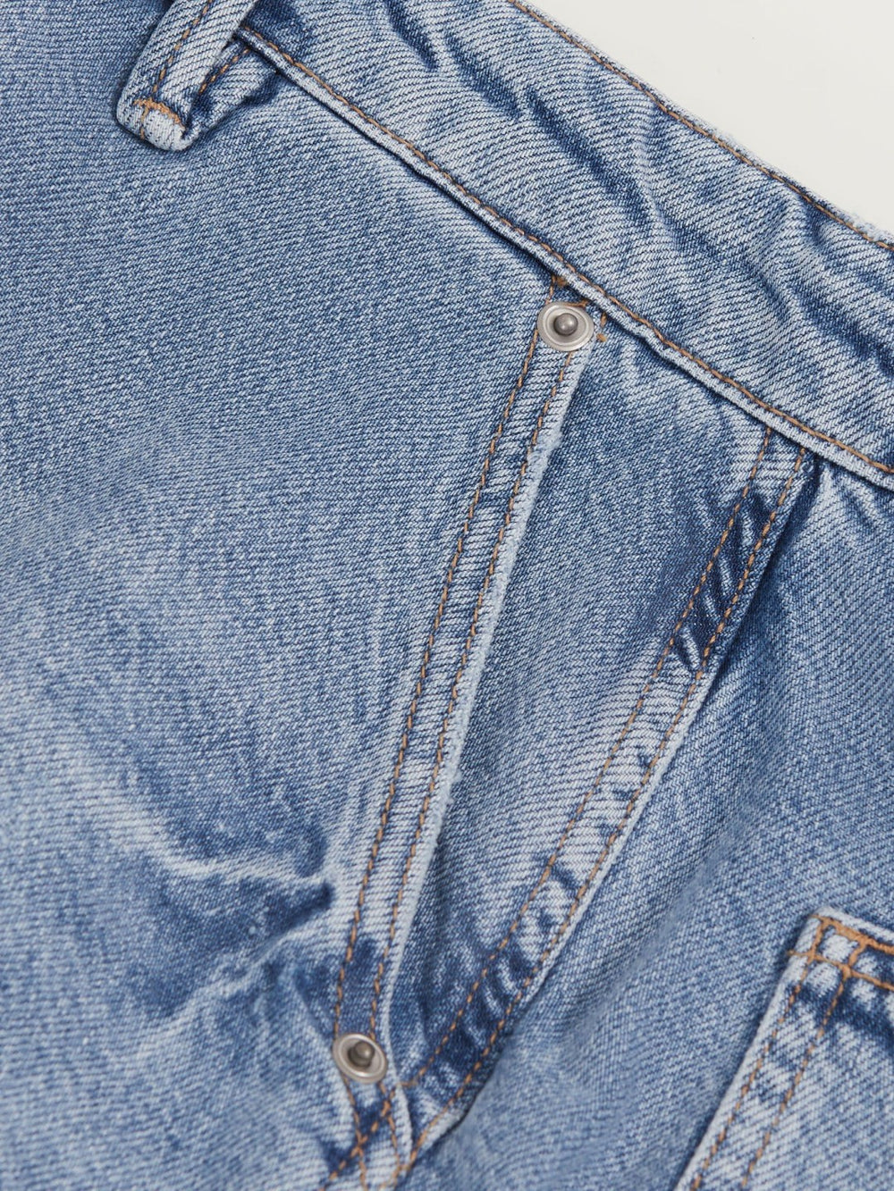 Reiss | 90S Long 100% Cotton Shorts in Indigo Blue