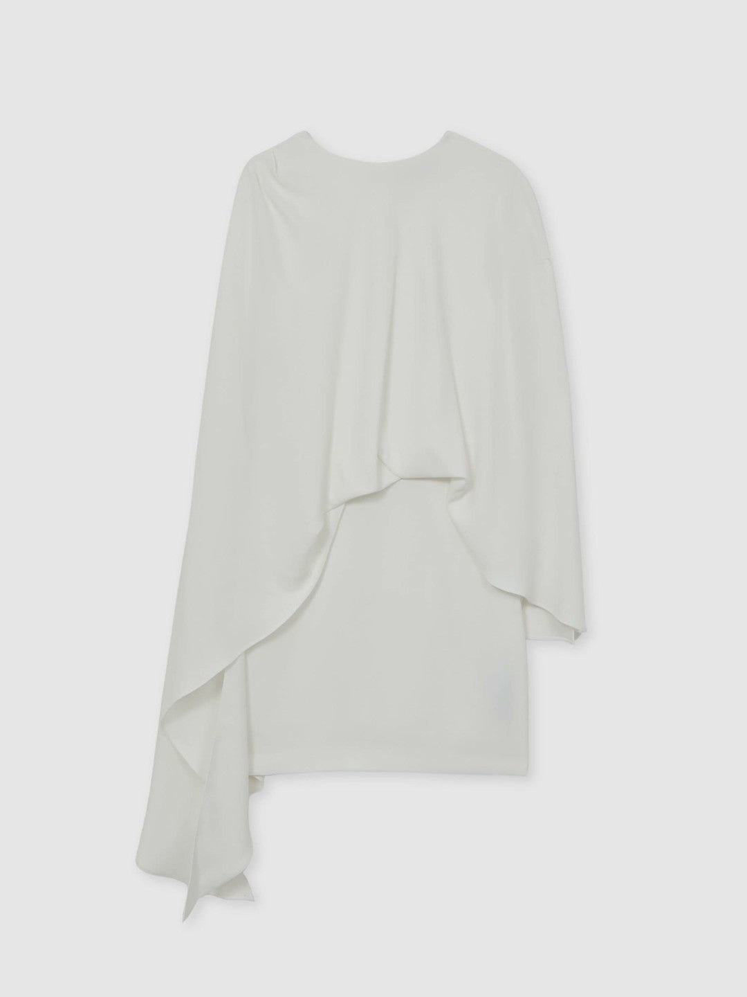 Reiss | Halston Mini Ivory Asymmetric Cape Dress in Ivory