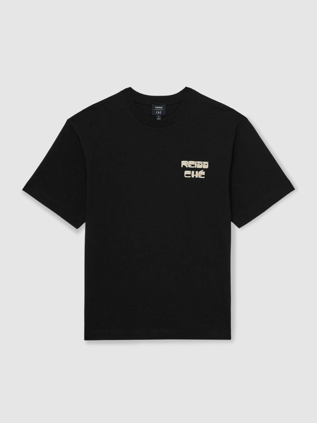 Reiss | | Ché Cotton Palm-Print T-Shirt in Black