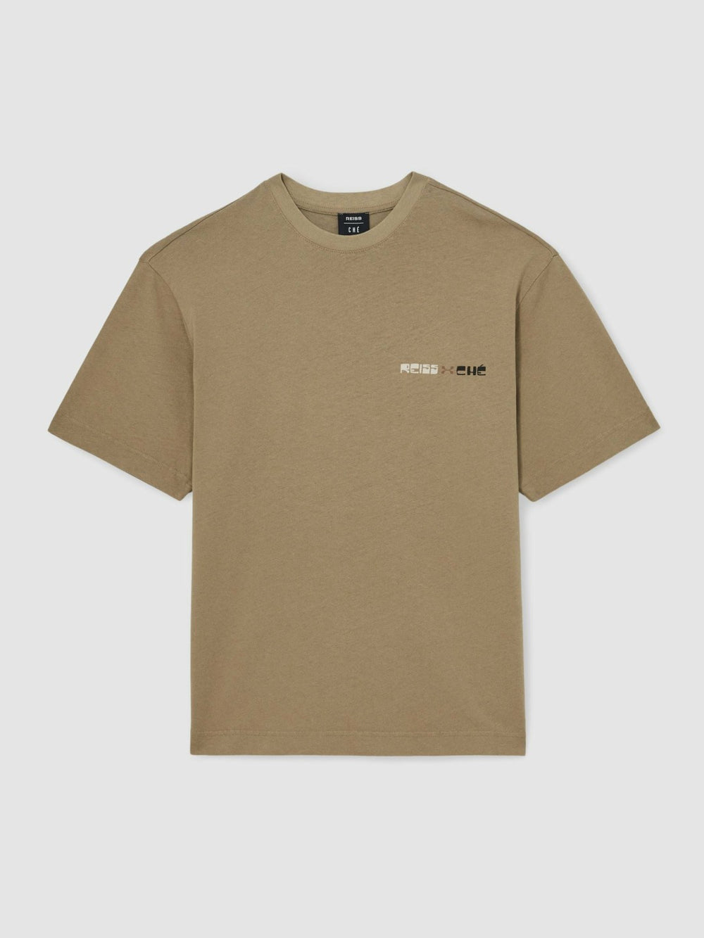 Reiss | | Ché Cotton-Linen Sunset T-Shirt in Sage Green