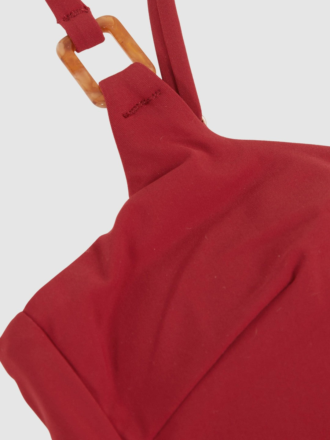 Reiss | Cut-Out Detail Bikini Top in Dark Red