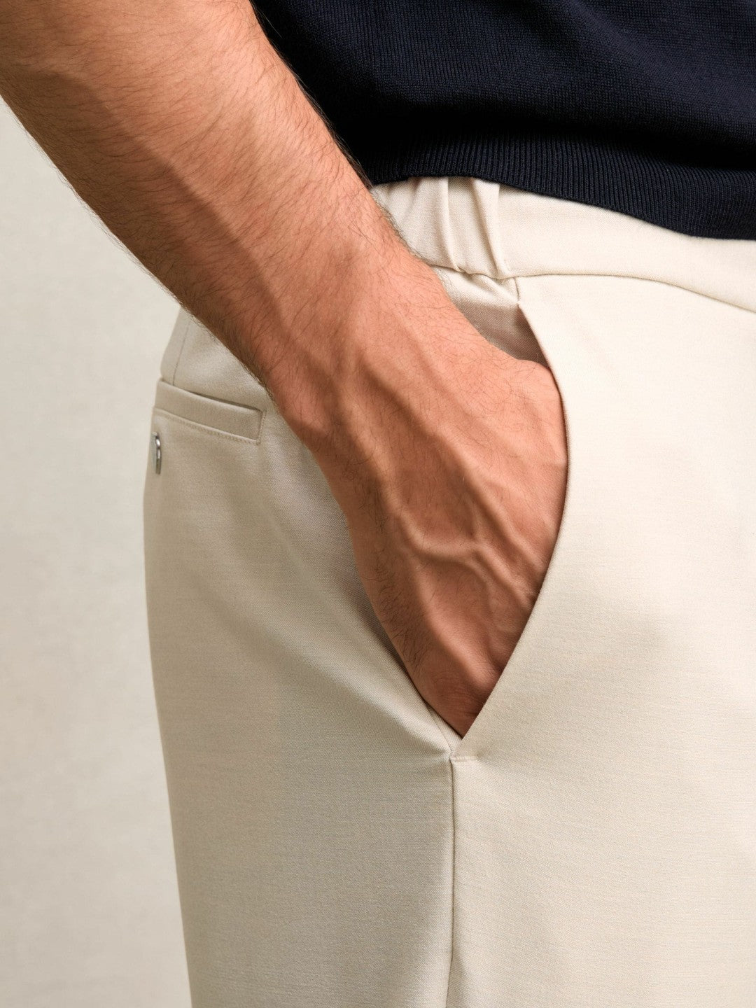 Reiss | Slim-Fit Internal-Drawstring Trousers in Stone