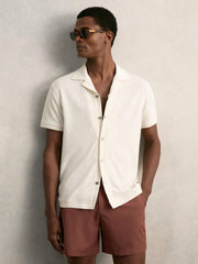 Reiss | Cotton Blend Towelling Shirt in White