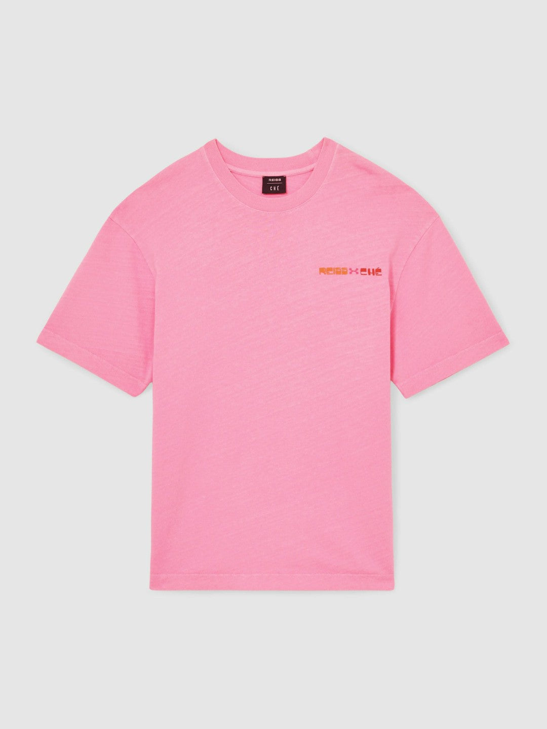 Reiss | | Ché Cotton-Linen Sunset T-Shirt in Pink